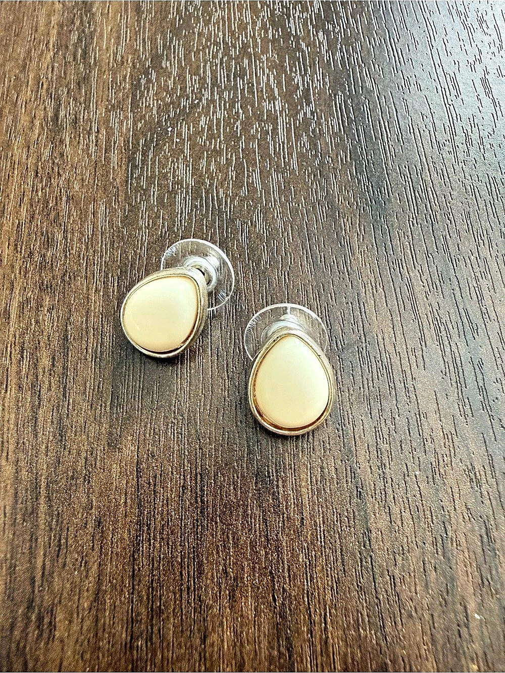Napier Earrings in White & Silver